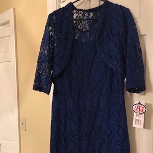 NWT NEW  Blue lace dress 2-pc, XL- USA Robbie Bee